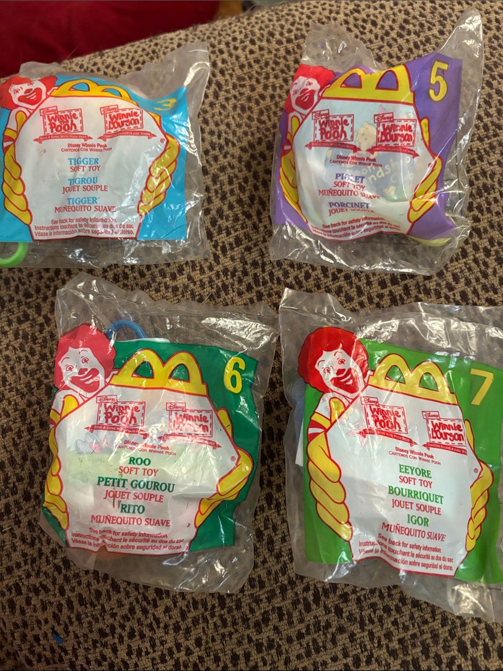 McDonald's Happy Meal Toy Set (Blue, Purple, Green) - Vintage Collectible